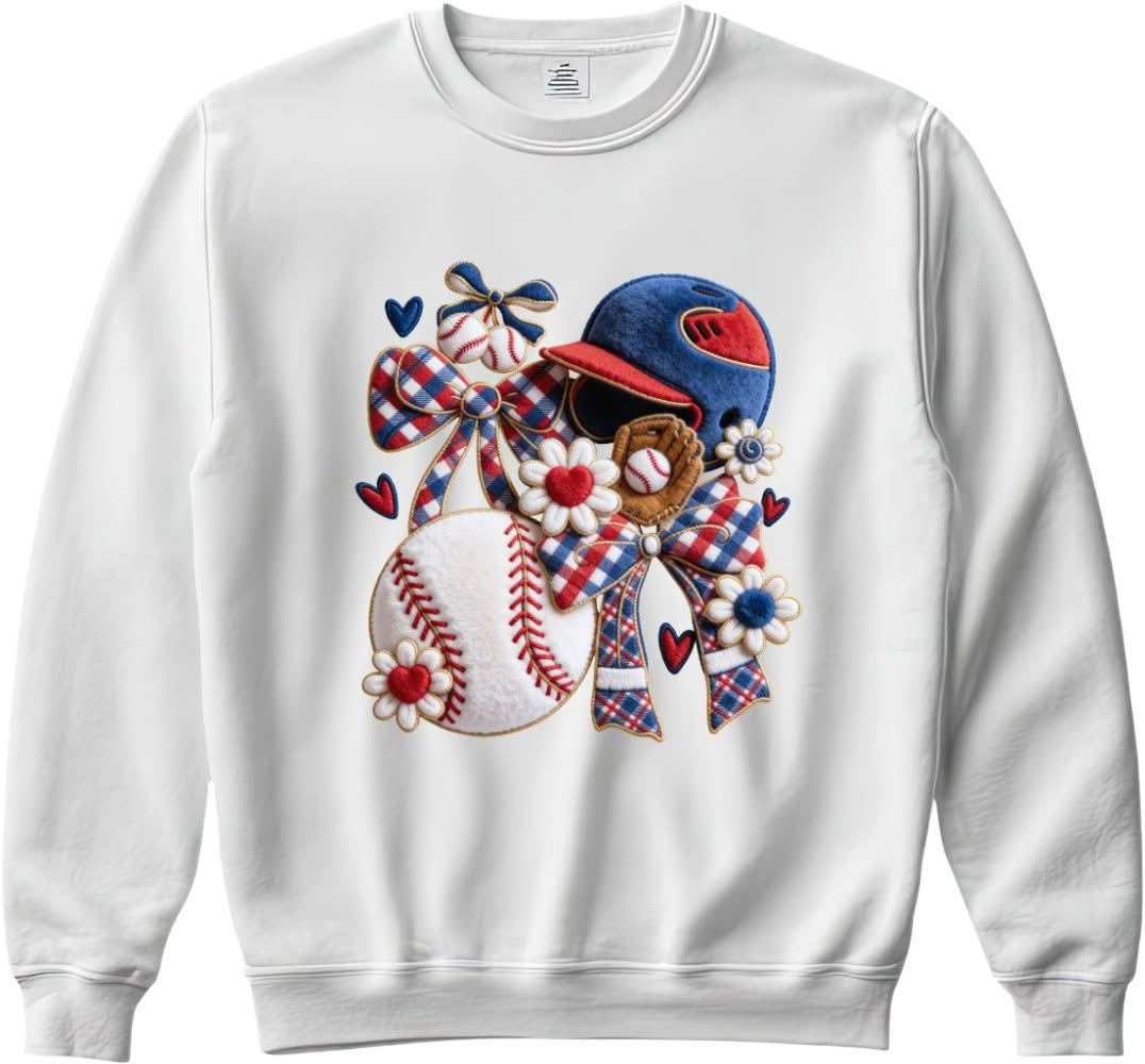 Floral faux yarn baseball