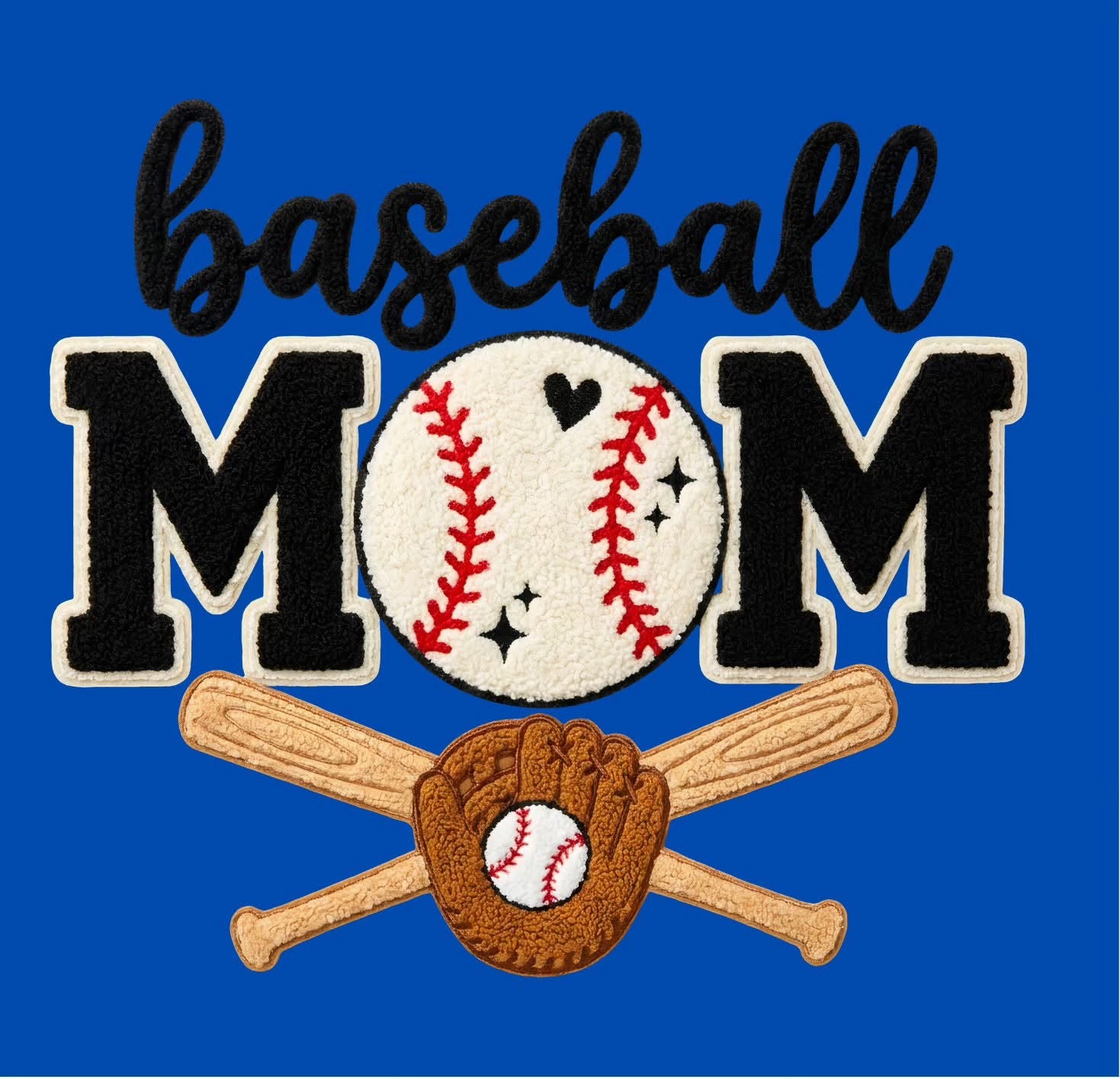 Baseball Mom faux yarn