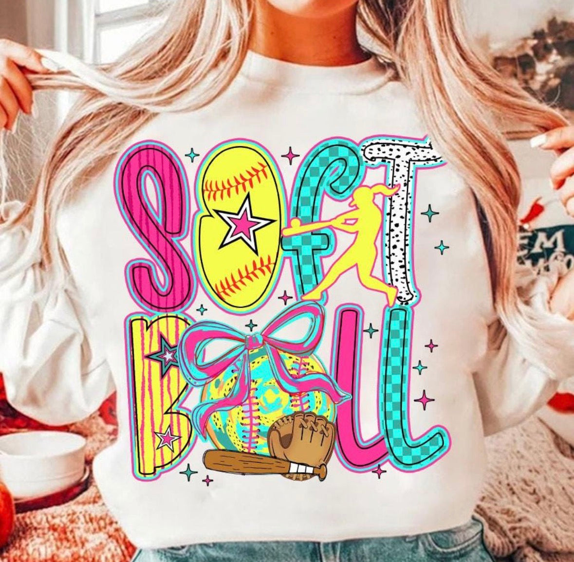 Softball pink & teal