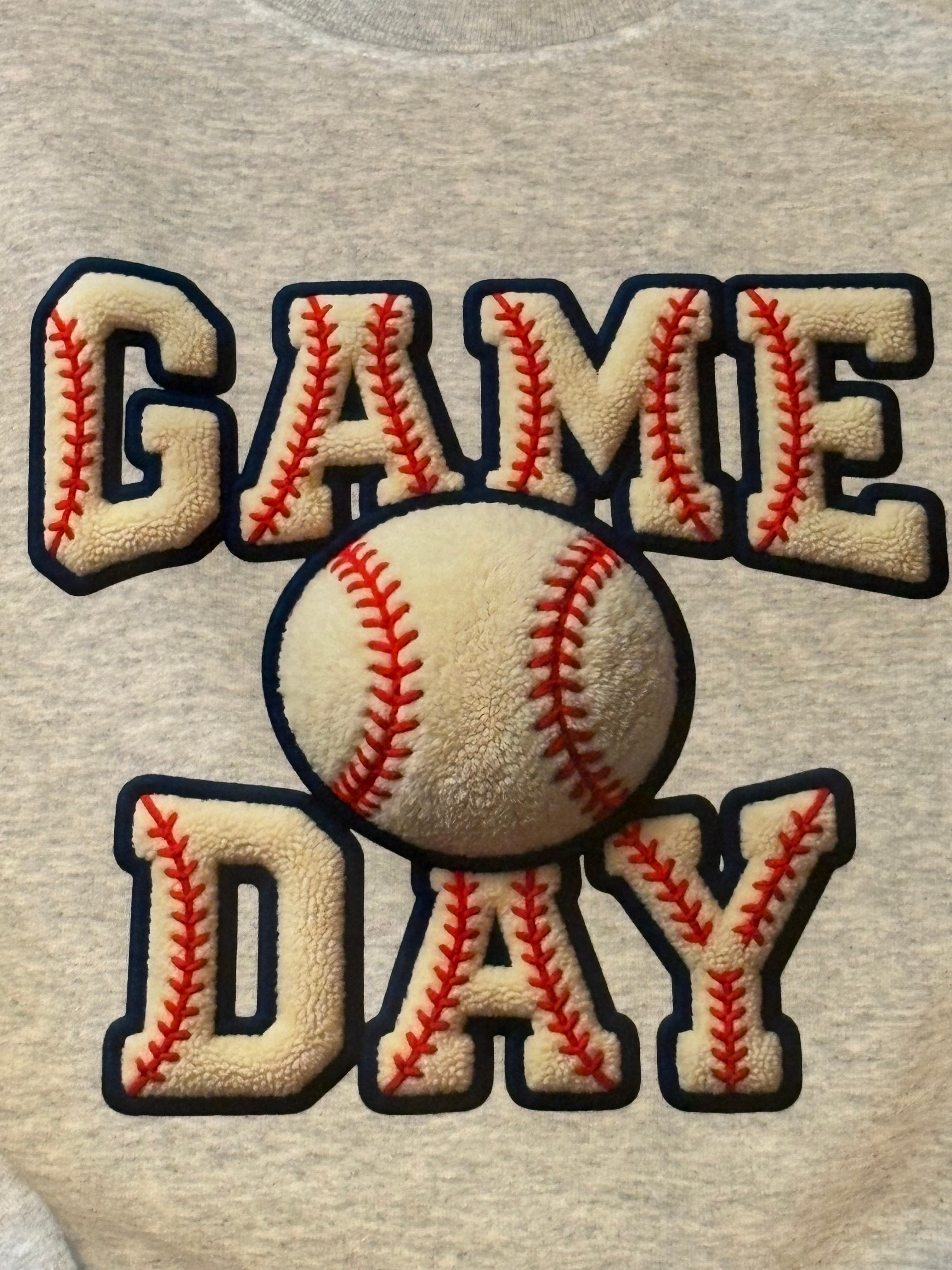 Game day faux yarn baseball