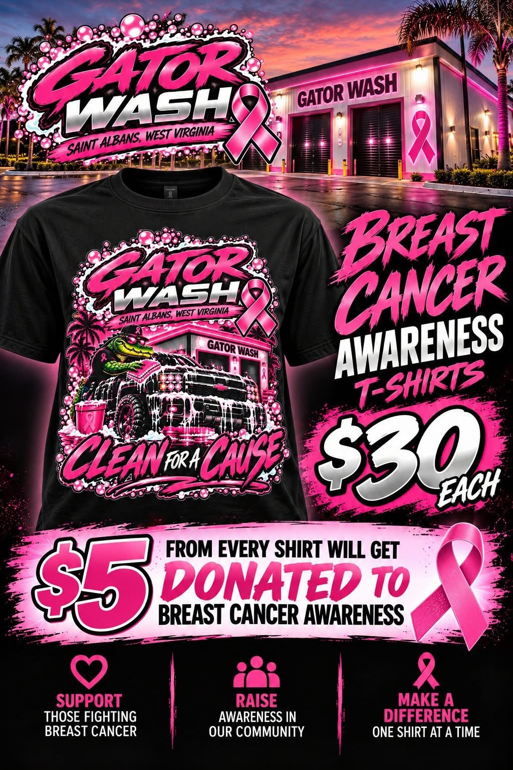 Gator Wash Breast Cancer Tee